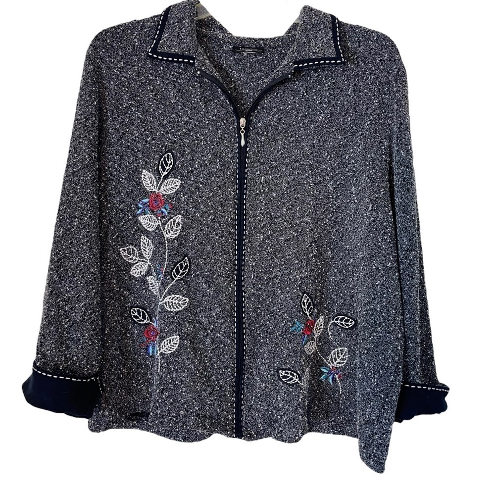 🌻 T & Company women’s full zip Cardigan. Size- large? See measurements GUC